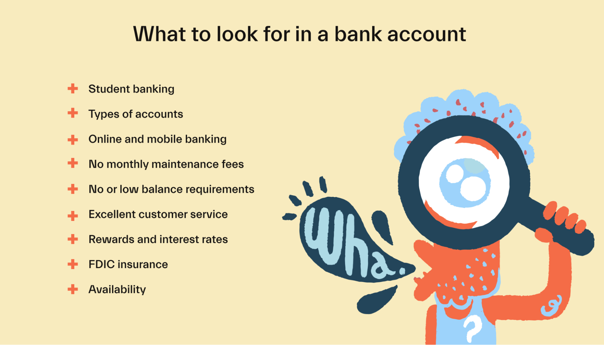 What to look for in a bank account
