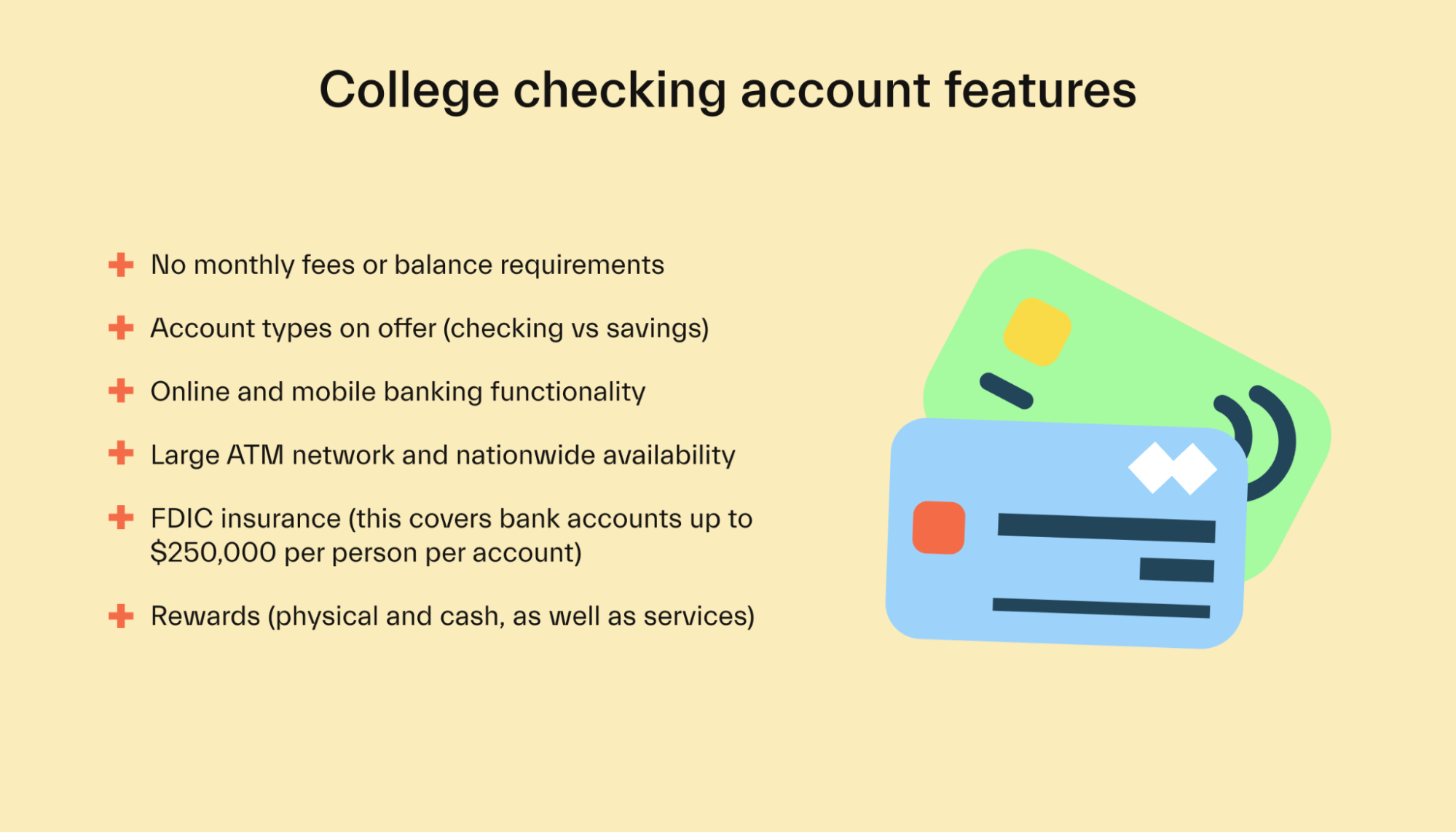 College checking account features