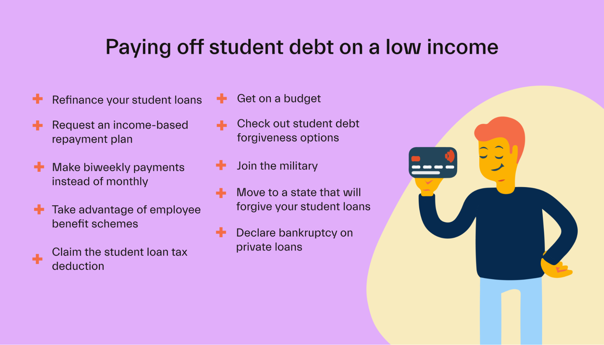 Paying off student debt on a low income